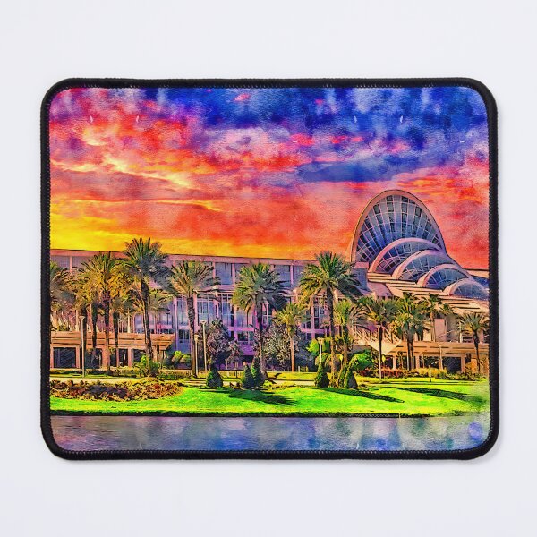 Item preview, The Orange County Convention Center in Orlando, Florida, at sunset designed and sold by NickoPrints.