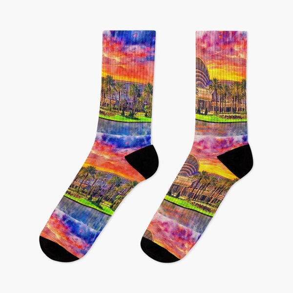 Item preview, The Orange County Convention Center in Orlando, Florida, at sunset designed and sold by NickoPrints.
