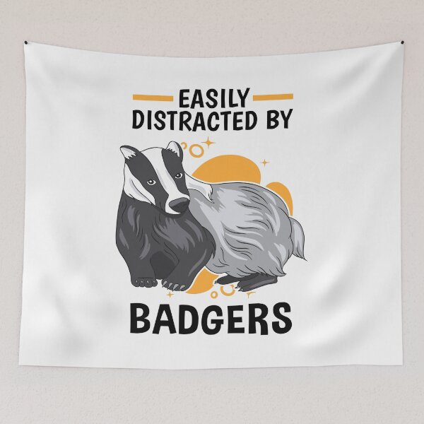 Item preview, Easily distracted by honey badger marten badger designed and sold by madgrfx.