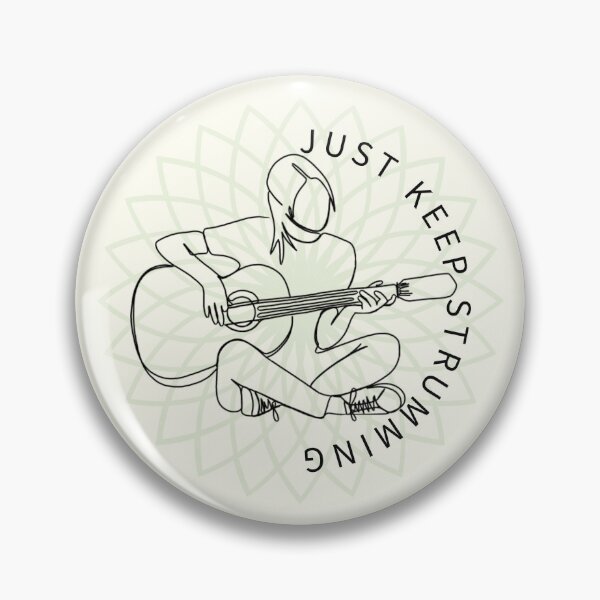 Item preview, Just Keep Strumming Circle Design Sticker designed and sold by Banannon.