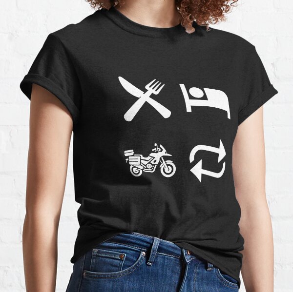 Eat, Sleep, Ride, Repeat ADV bike (White Text) Classic T-Shirt