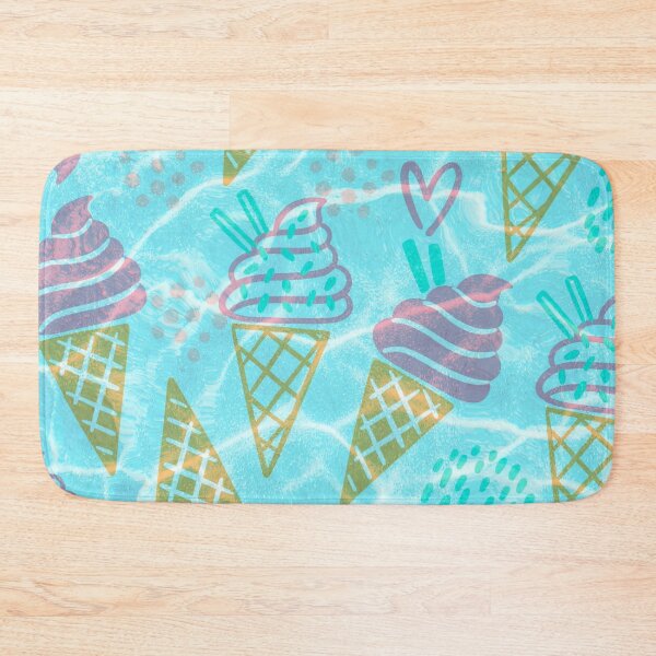 Item preview, blue beach and pastel ice cream cone pattern designed and sold by Beeroclock.