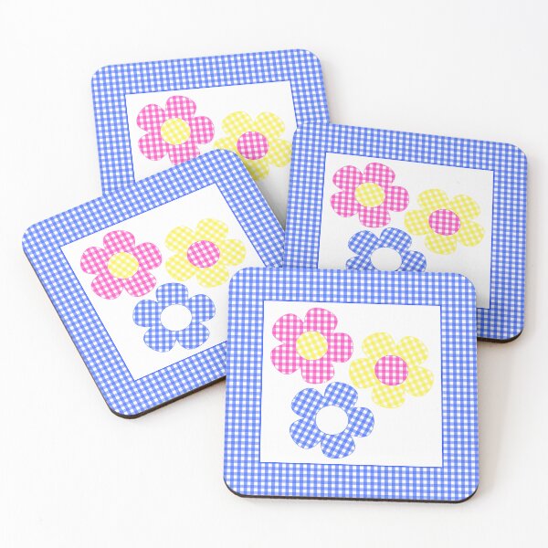 Item preview, Tartan Flowers in Blue Frame  designed and sold by Shapes-Mania.