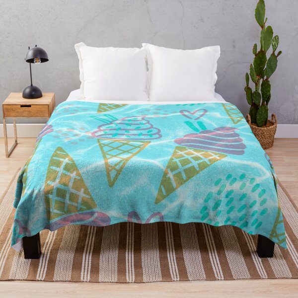 Item preview, blue beach and pastel ice cream cone pattern designed and sold by Beeroclock.