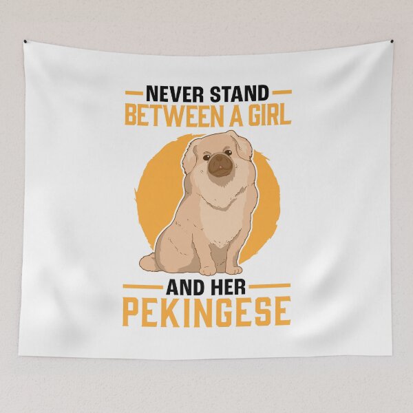 Item preview, Girl with Pekingese palace dog Pekingese designed and sold by madgrfx.