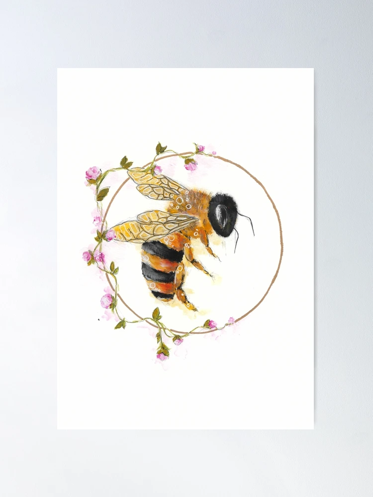 bee Poster Floral flowers art, Honey | and \