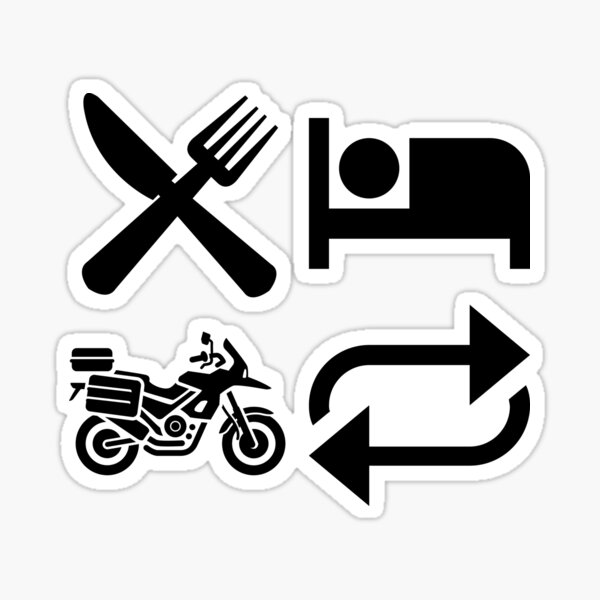 Eat, Sleep, Ride, Repeat ADV bike (Black Text) Sticker