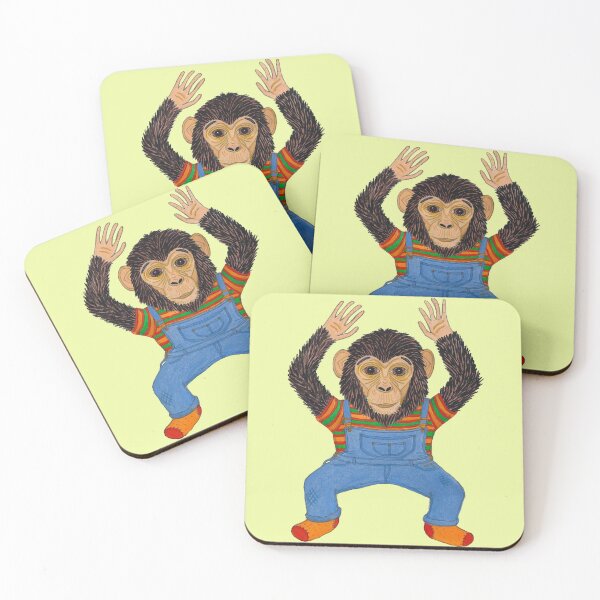 Item preview, Dancing Chimpanzee Wearing Overalls  designed and sold by LuvbuzzArt.