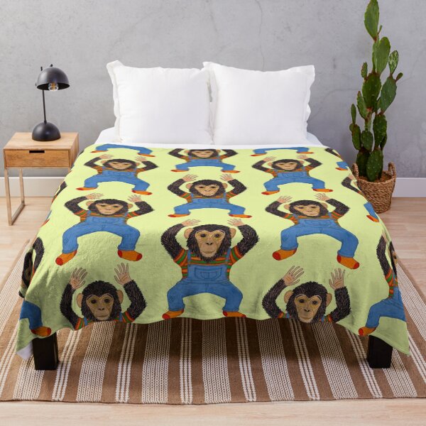 Item preview, Dancing Chimpanzee Wearing Overalls designed and sold by LuvbuzzArt.