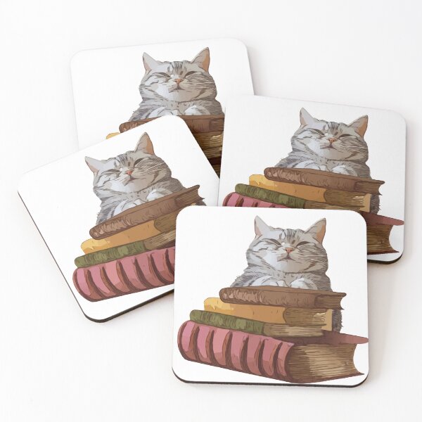 Item preview, Cat and Books designed and sold by Brittany  Schoolmeester.