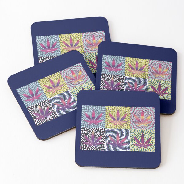 Item preview, Pot Leaf Pop Art with Retro Colorful Psychedelic Spirals with Glittery Pot Leaves designed and sold by YomeHayin.