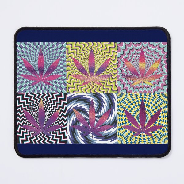 Item preview, Pot Leaf Pop Art with Retro Colorful Psychedelic Spirals with Glittery Pot Leaves designed and sold by YomeHayin.