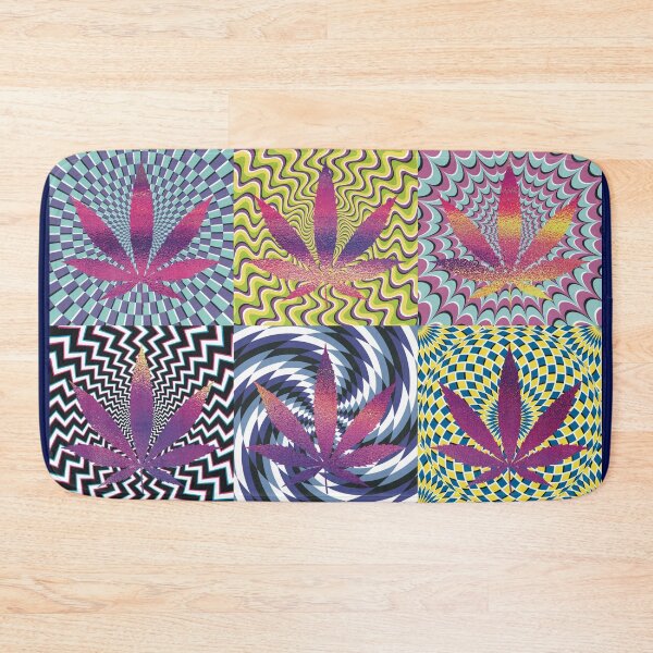 Item preview, Pot Leaf Pop Art with Retro Colorful Psychedelic Spirals with Glittery Pot Leaves designed and sold by YomeHayin.