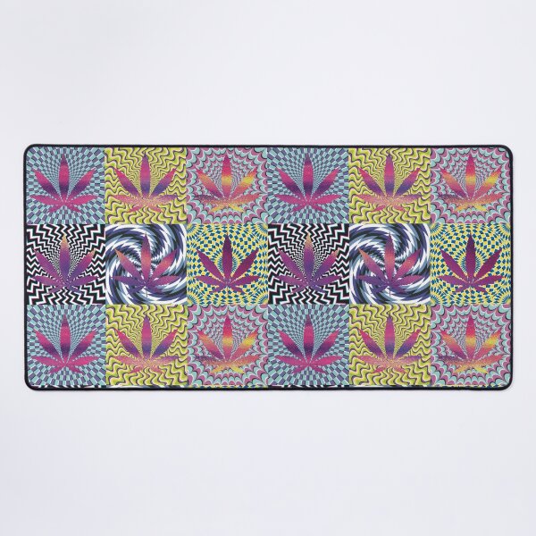 Item preview, Pot Leaf Pop Art with Retro Colorful Psychedelic Spirals with Glittery Pot Leaves designed and sold by YomeHayin.