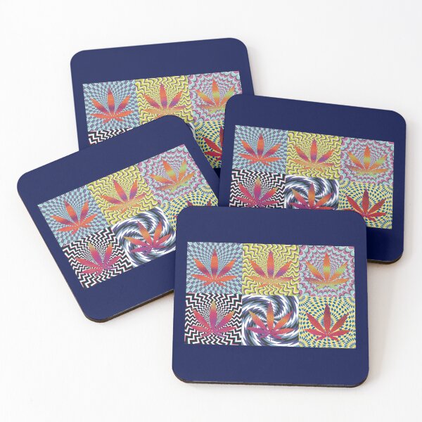Item preview, Pot Leaf Pop Art with Retro Colorful Psychedelic Spirals with Glittery Pot Leaves designed and sold by YomeHayin.