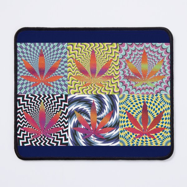 Item preview, Pot Leaf Pop Art with Retro Colorful Psychedelic Spirals with Glittery Pot Leaves designed and sold by YomeHayin.