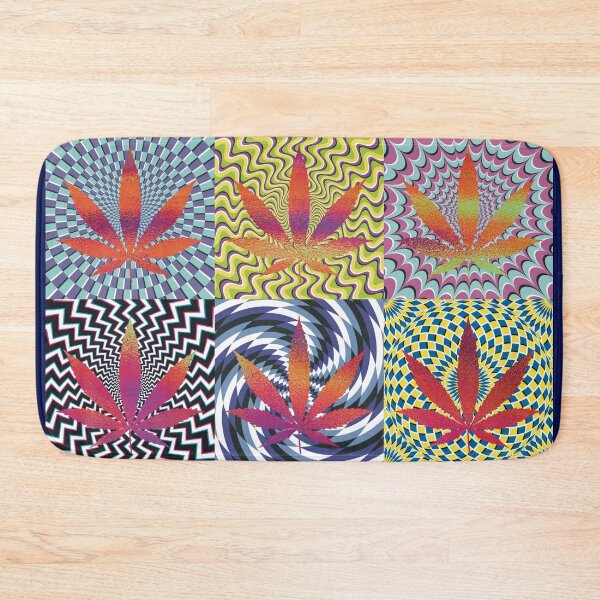 Item preview, Pot Leaf Pop Art with Retro Colorful Psychedelic Spirals with Glittery Pot Leaves designed and sold by YomeHayin.