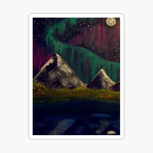 Cosmic Mountains (Bob Ross Inspired) Sticker