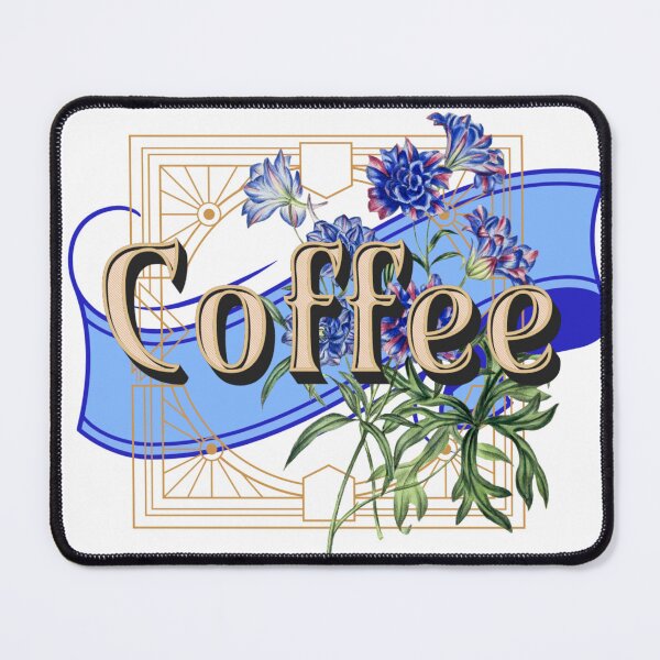 Item preview, Coffee Time with Vintage Blue Flowers designed and sold by ZinZoe.