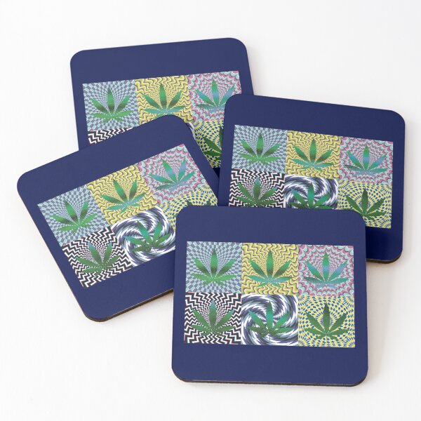 Item preview, Pot Leaf Pop Art with Retro Colorful Psychedelic Spirals with Glittery Pot Leaves designed and sold by YomeHayin.