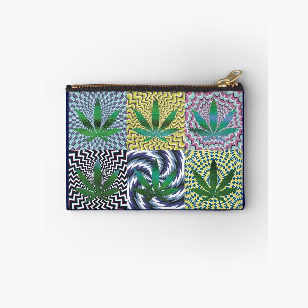 Item preview, Pot Leaf Pop Art with Retro Colorful Psychedelic Spirals with Glittery Pot Leaves designed and sold by YomeHayin.