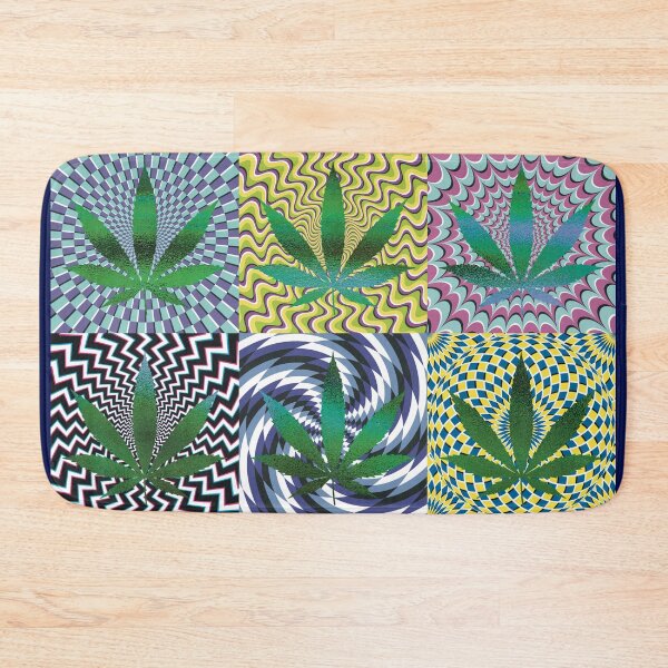 Item preview, Pot Leaf Pop Art with Retro Colorful Psychedelic Spirals with Glittery Pot Leaves designed and sold by YomeHayin.