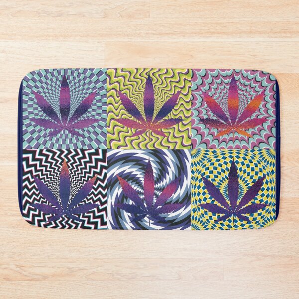 Item preview, Pot Leaf Pop Art with Retro Colorful Psychedelic Spirals with Glittery Pot Leaves designed and sold by YomeHayin.