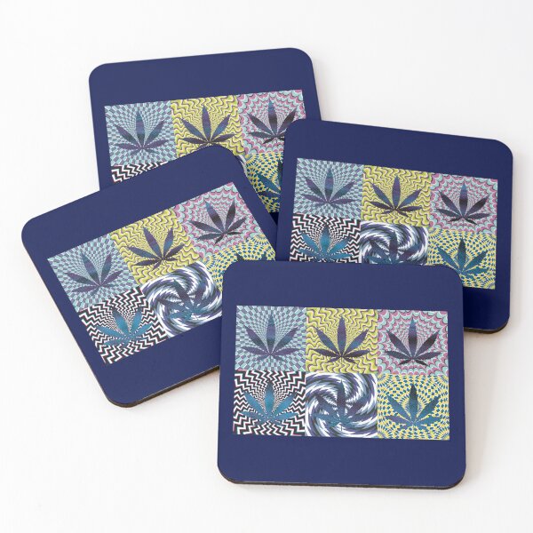 Item preview, Pot Leaf Pop Art with Retro Colorful Psychedelic Spirals with Glittery Pot Leaves designed and sold by YomeHayin.