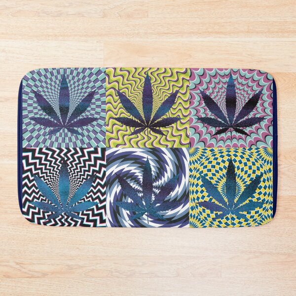 Item preview, Pot Leaf Pop Art with Retro Colorful Psychedelic Spirals with Glittery Pot Leaves designed and sold by YomeHayin.