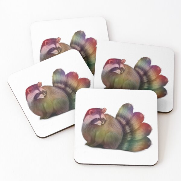 Item preview, Rainbow raccoon designed and sold by Colonels  Basement.