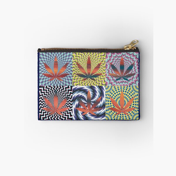 Item preview, Pot Leaf Pop Art with Retro Colorful Psychedelic Spirals with Glittery Pot Leaves designed and sold by YomeHayin.