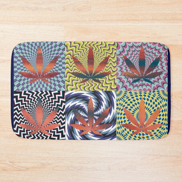 Item preview, Pot Leaf Pop Art with Retro Colorful Psychedelic Spirals with Glittery Pot Leaves designed and sold by YomeHayin.