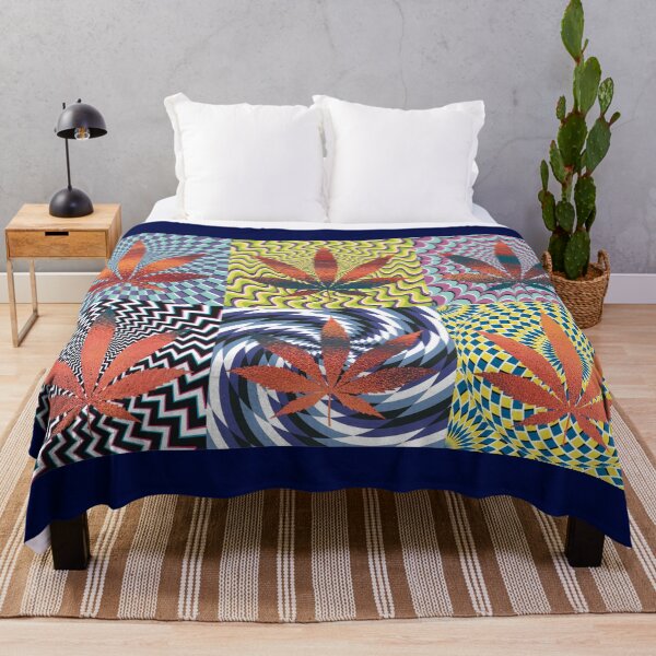 Item preview, Pot Leaf Pop Art with Retro Colorful Psychedelic Spirals with Glittery Pot Leaves designed and sold by YomeHayin.