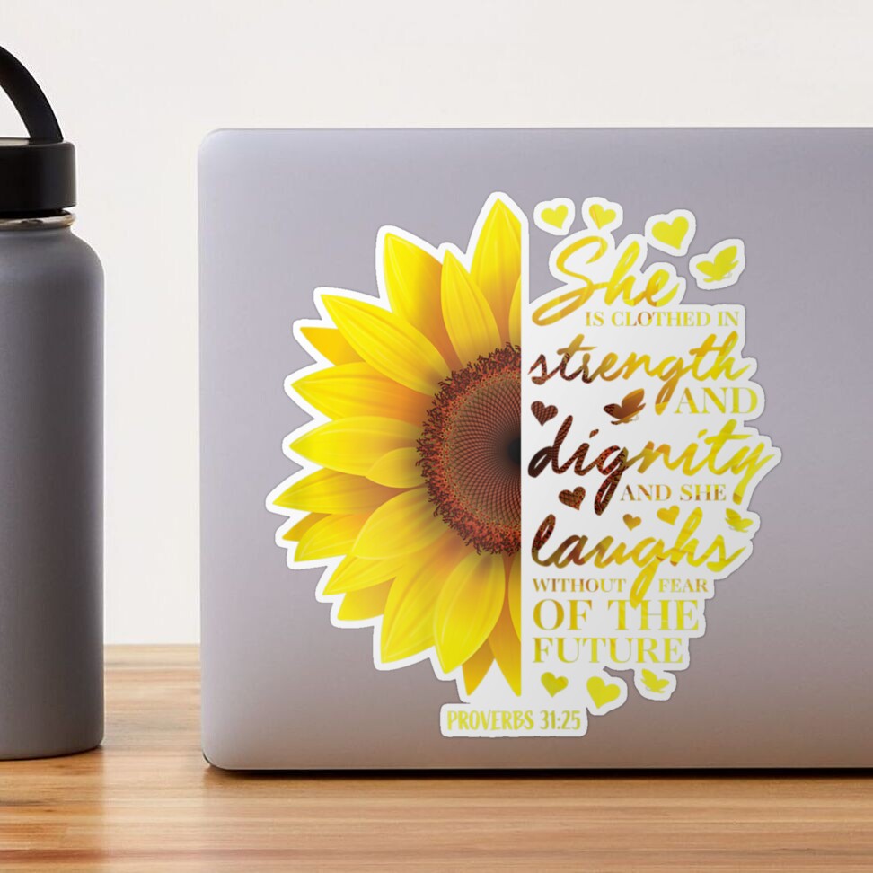 Sunflower Christian waterbottle sticker