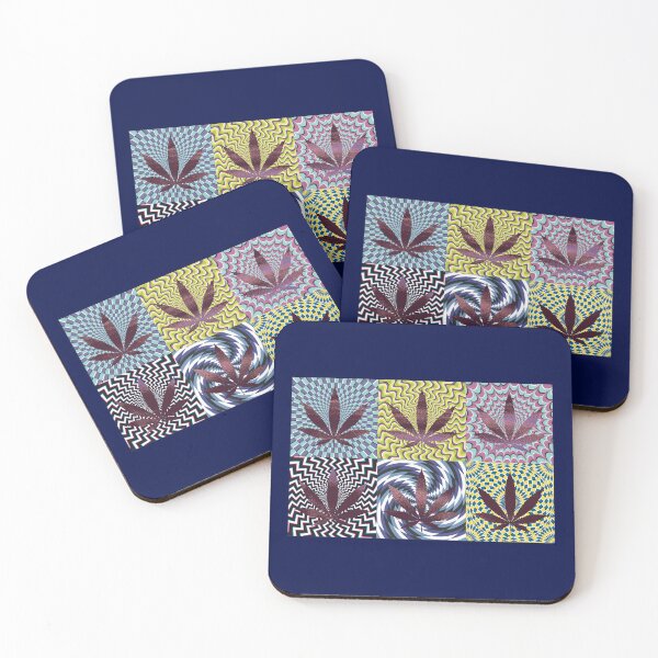 Item preview, Pot Leaf Pop Art with Retro Colorful Psychedelic Spirals with Glittery Pot Leaves designed and sold by YomeHayin.