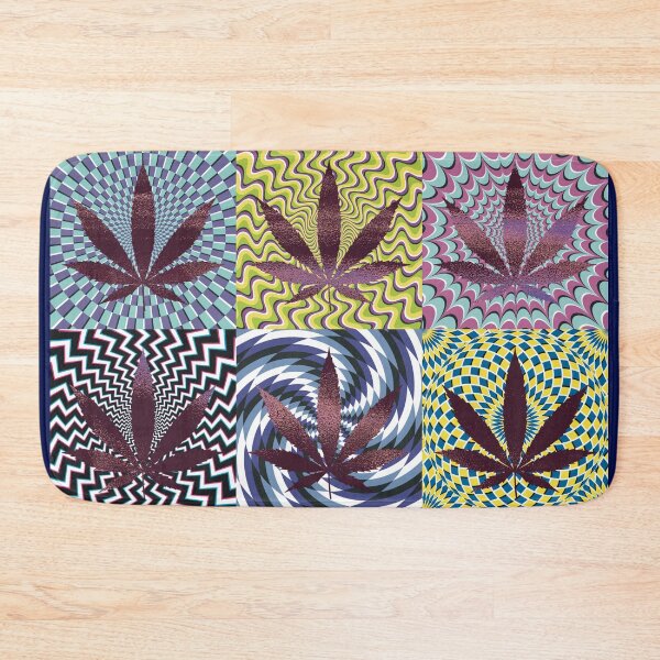 Item preview, Pot Leaf Pop Art with Retro Colorful Psychedelic Spirals with Glittery Pot Leaves designed and sold by YomeHayin.
