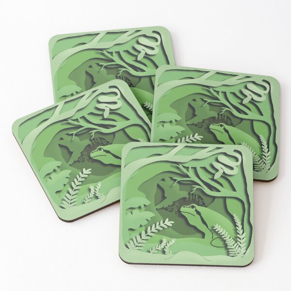 Item preview, frog paper cut design designed and sold by BigAndBug.