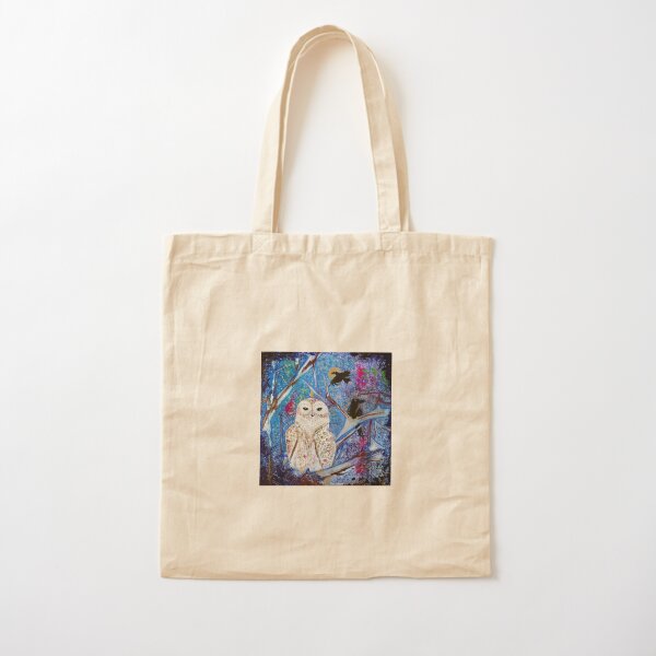 Krafttier Schneeeule - Stille Baumwolltasche