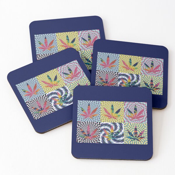 Item preview, Pot Leaf Pop Art with Retro Colorful Psychedelic Spirals with Tie-Dye Pot Leaves designed and sold by YomeHayin.