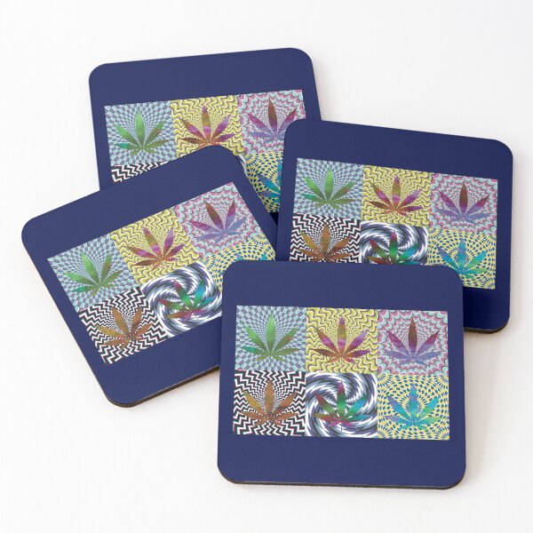 Item preview, Pot Leaf Pop Art with Retro Colorful Psychedelic Spirals with Tie-Dye Pot Leaves designed and sold by YomeHayin.
