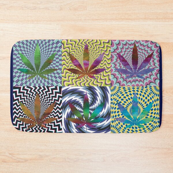 Item preview, Pot Leaf Pop Art with Retro Colorful Psychedelic Spirals with Tie-Dye Pot Leaves designed and sold by YomeHayin.
