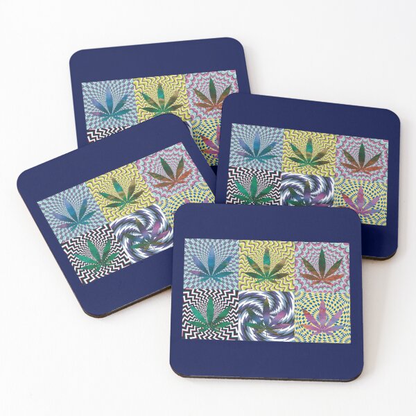 Item preview, Pot Leaf Pop Art with Retro Colorful Psychedelic Spirals with Tie-Dye Pot Leaves designed and sold by YomeHayin.