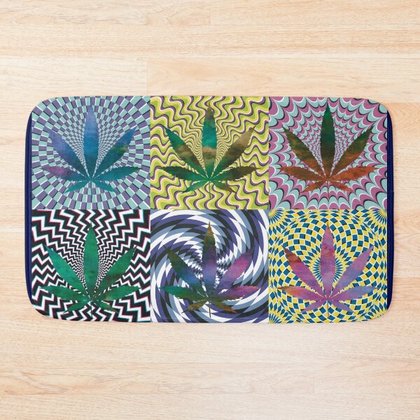 Item preview, Pot Leaf Pop Art with Retro Colorful Psychedelic Spirals with Tie-Dye Pot Leaves designed and sold by YomeHayin.