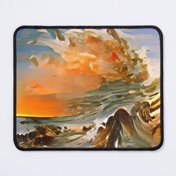 Item preview, Stormy violent seascape with crashing waves and sunset sky designed and sold by janesg.