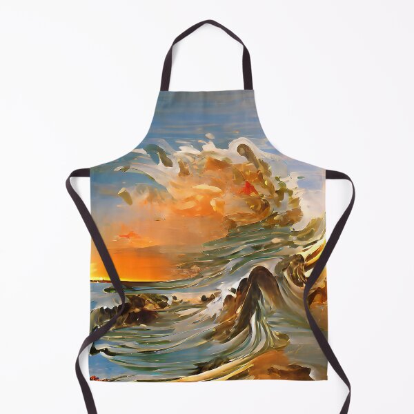 Item preview, Stormy violent seascape with crashing waves and sunset sky designed and sold by janesg.