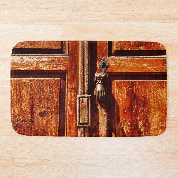 Item preview, Wooden old door with hand door knocker, in Tenerife, Canary Islands designed and sold by CarolinaReina.