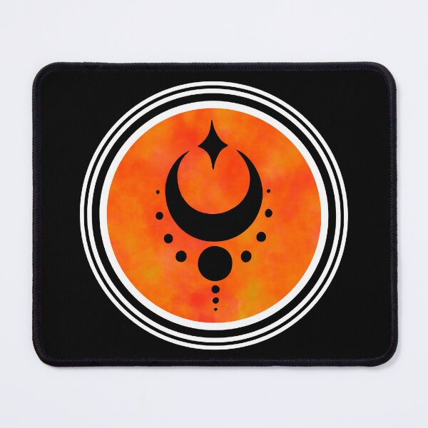 Item preview, Orange Esoteric Mystical Moon Symbol designed and sold by OnyxMoonDesigns.