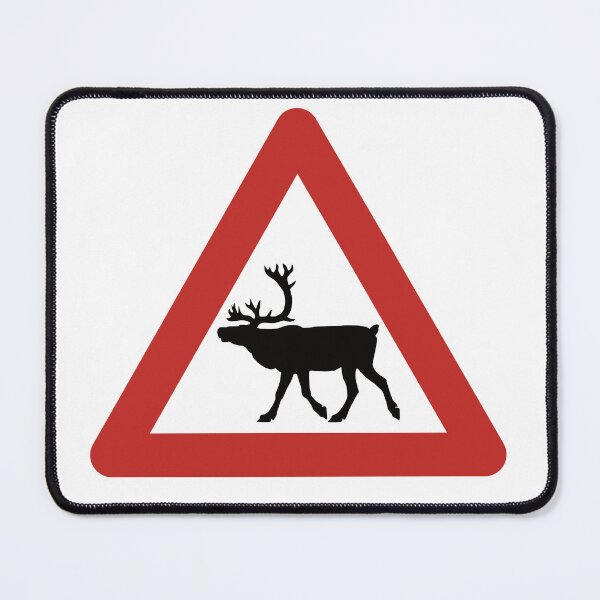 Item preview, Norwegian reindeer warning sign designed and sold by fosben.