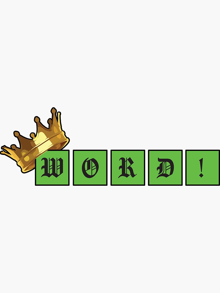 "King of Crossword Grid Puzzle Word!" Sticker by GnuArt Redbubble