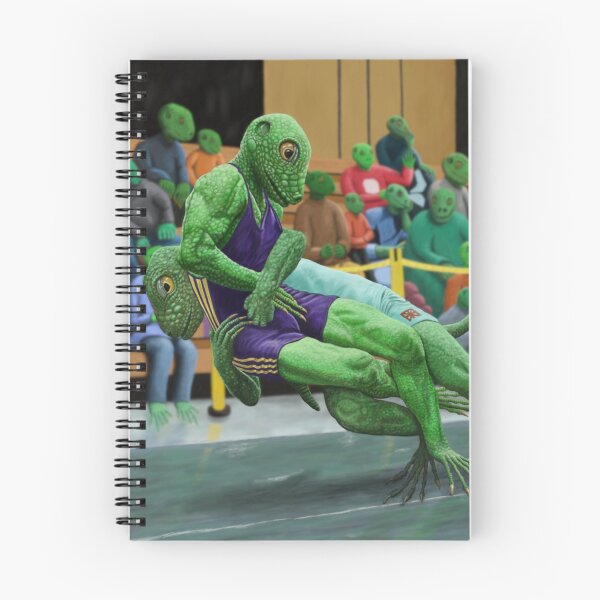 Item preview, Lizard Man Warrior Wrestling Fantasy Creature Art designed and sold by HelmsArt.